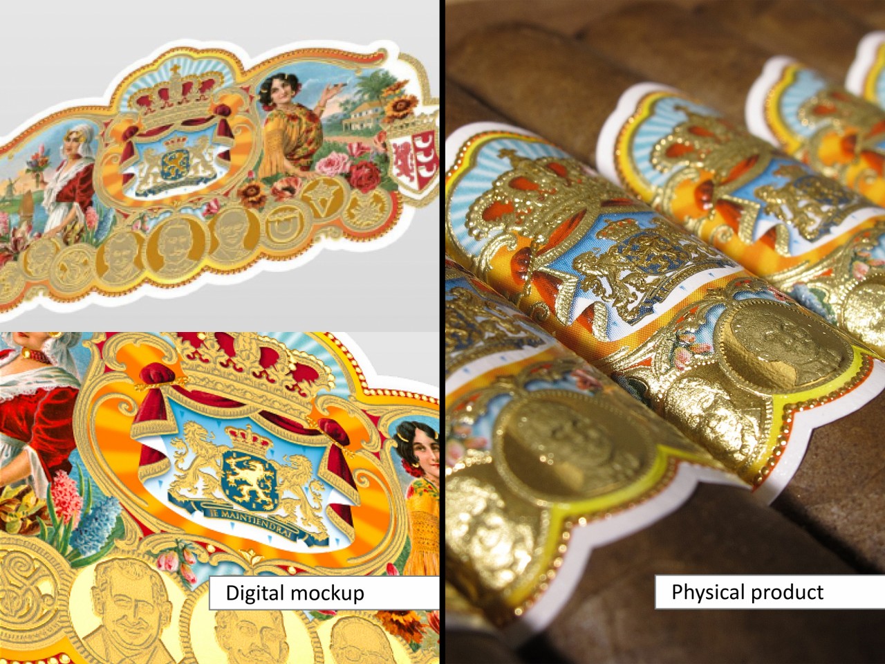 Vrijdag Premium Printing, jubileum label -  3D digitale mock-up vs. een fysiek prototype