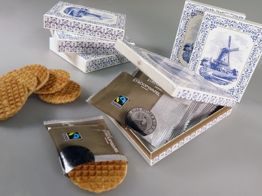 Holland souvenir cadeau geschenkendoosje met Delfts blauw design, ideaal voor chocolade en stroopwafels