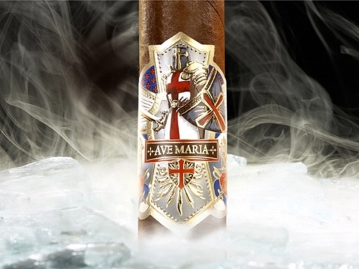 Indrukkende sigarenwikkel Ave Maria heeft naast gebruik van folie en reliëfdruk ook een uniek gestanste vorm